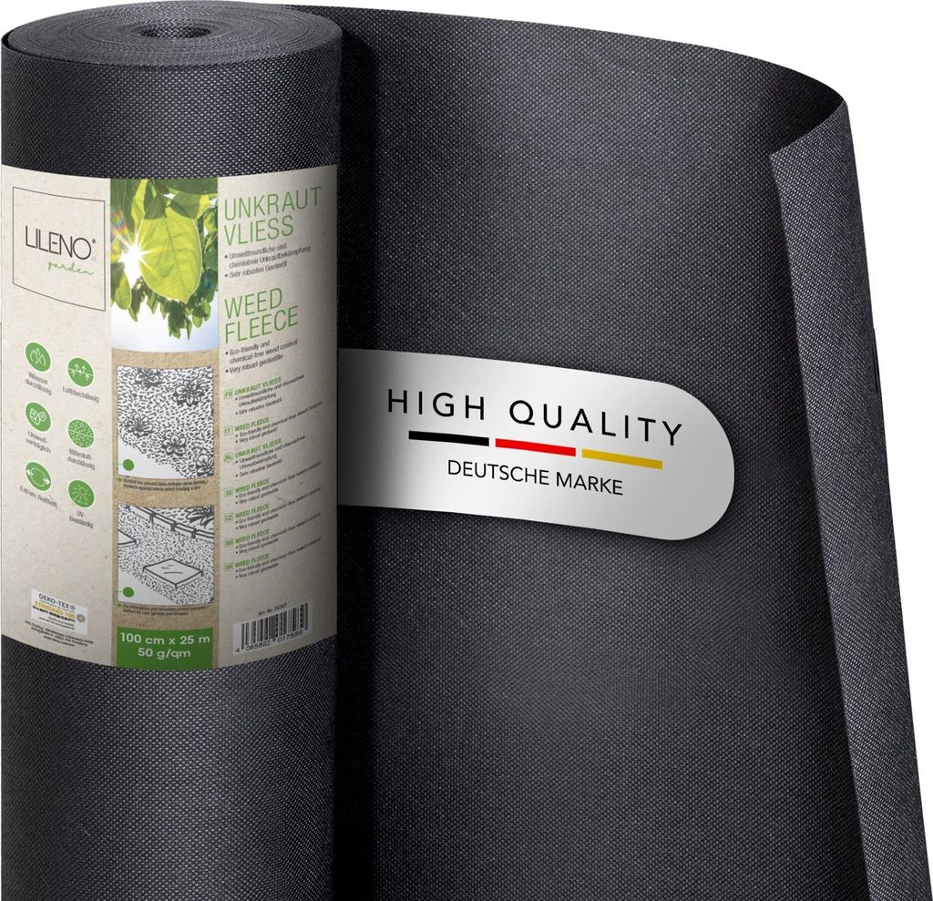 LILENO HOME Unkrautvlies Gartenvlies gegen Unkraut 25m² [50 Produktbild 