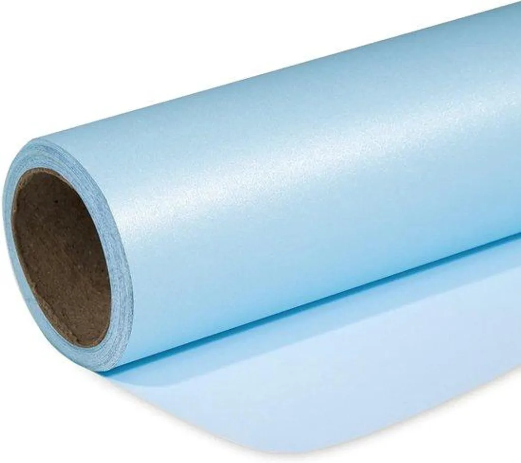 Papier cadeau bleu brillant en mini-rouleau 43cm x 10m pour anniversaire