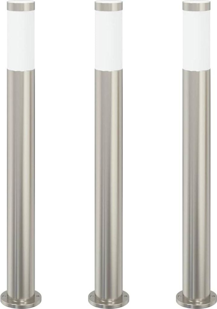 vidaXL Dissuasori luminosi 3 x 80 cm in acciaio inox IP44 Immagine del prodotto 