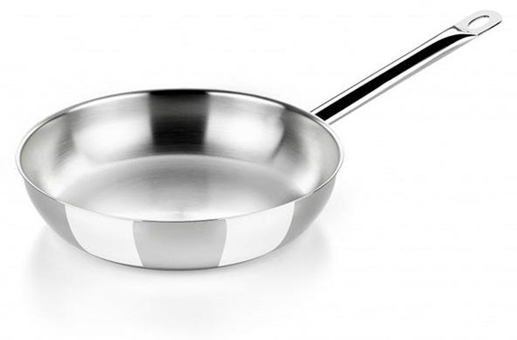 BRA Profesional | Pfanne 28 cm, Edelstahl 18/10, ohne Antihaftbeschichtung, Dreischicht-Thermodiffusionsboden, geeignet für alle Herdarten einschl...