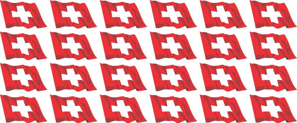 Mini Aufkleber Set - Pack wehend - 33x20mm - selbstklebender Sticker - Swiss-Schweiz - Flagge / Banner / Standarte fürs Auto, Büro, zu Hause und ...