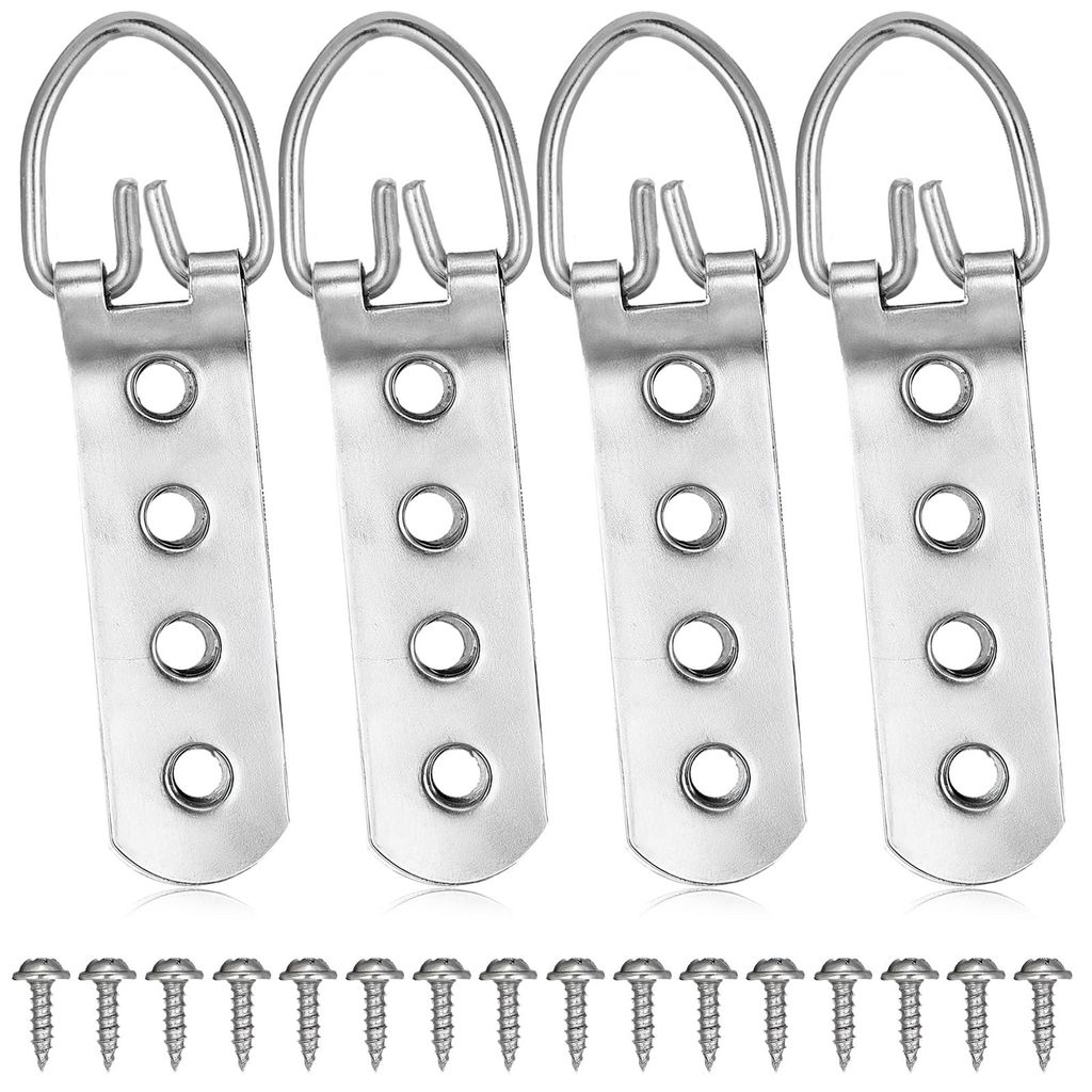 4-teiliges Set Aufhängesysteme für schwere Gemälde, Aufhängesysteme mit D-Ringen, Schraubhaken, Aufhängesysteme mit Schrauben, besonders stabi...