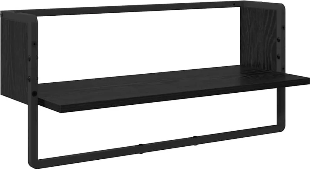 Set 4 Mensole da Muro SYFAX 65cm Rovere Nero | Arredo Casa Chic - 5