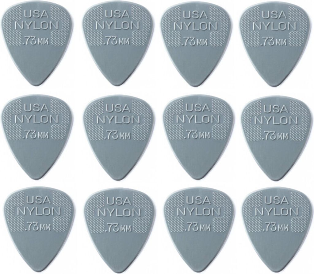 12x Dunlop Nylon Standard Plektren - 0,73 mm - grau Produktbild 