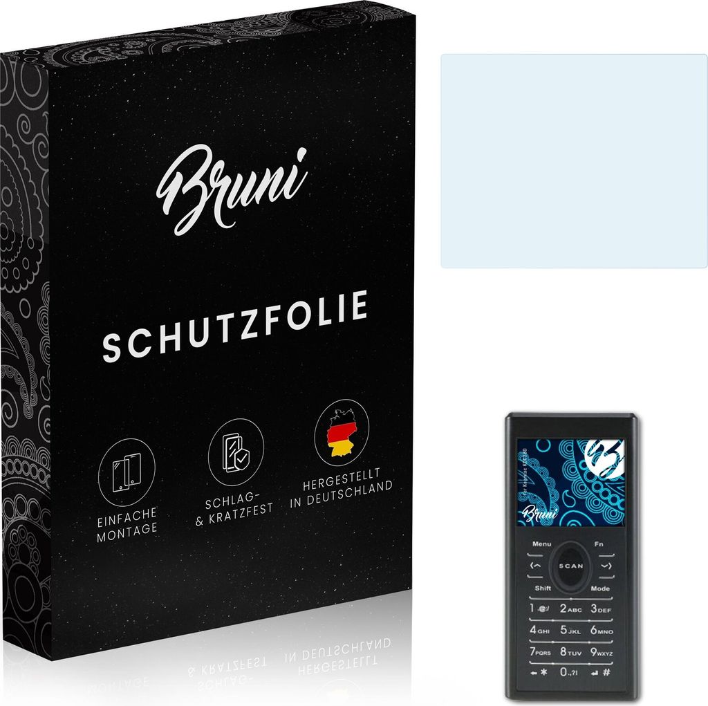Bruni Basics-Clear 2x Schutzfolie kompatibel mit Koamtac KDC380 Folie