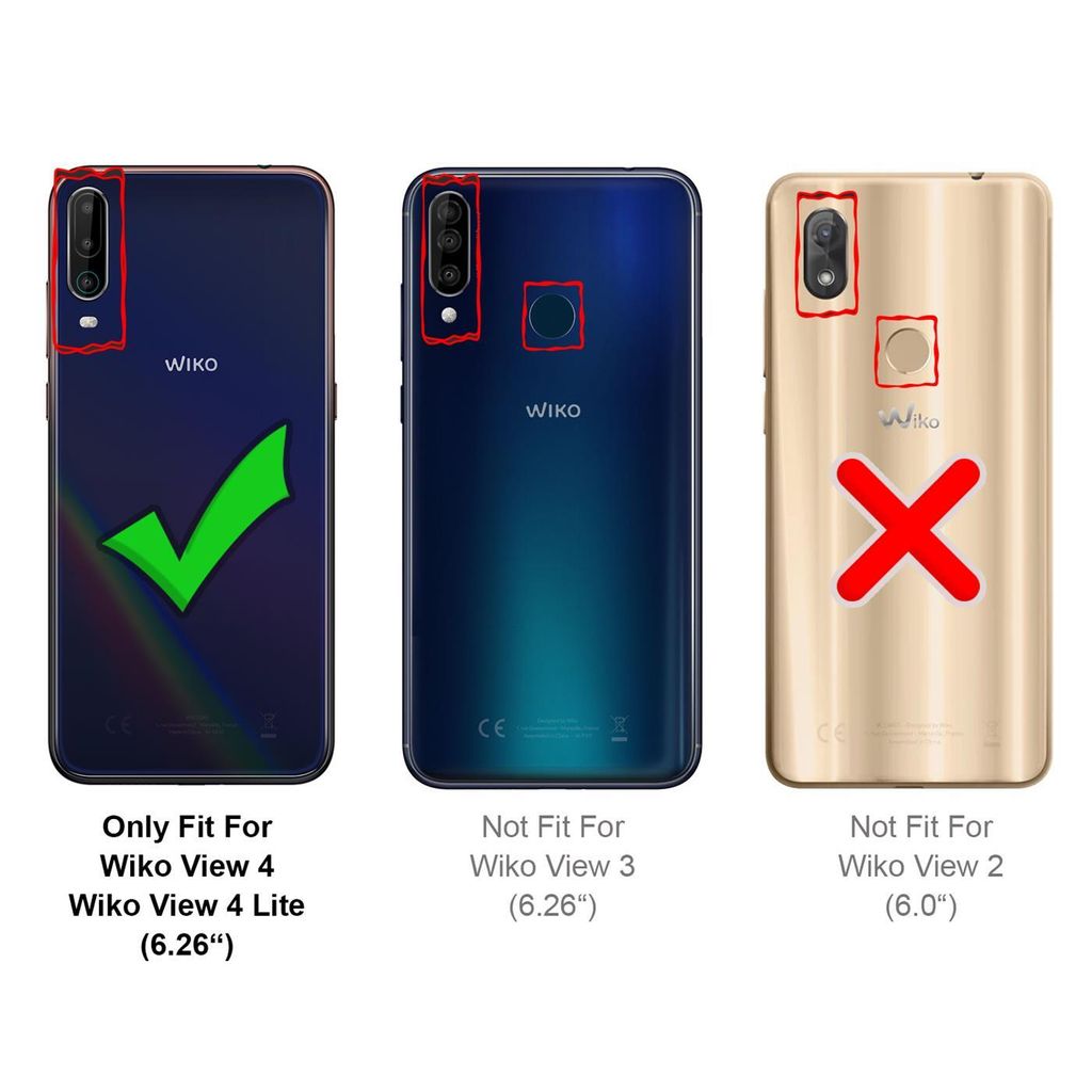 Étui Portefeuille Universel Pour Wiko View 4 / Lite – Coque Livre Avec Stand – Plusieurs Coloris