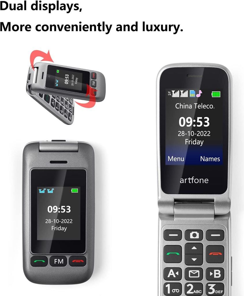 artfone G6 4G Seniorenhandy ohne Vertrag Klapphandy Produktbild 4