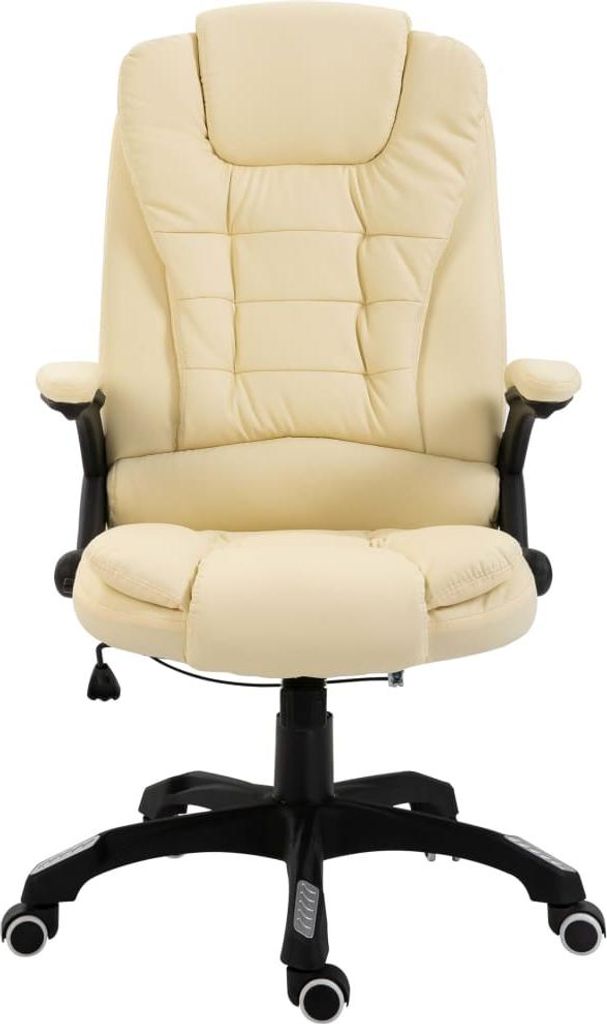 vidaXL Bürostuhl Creme Kunstleder