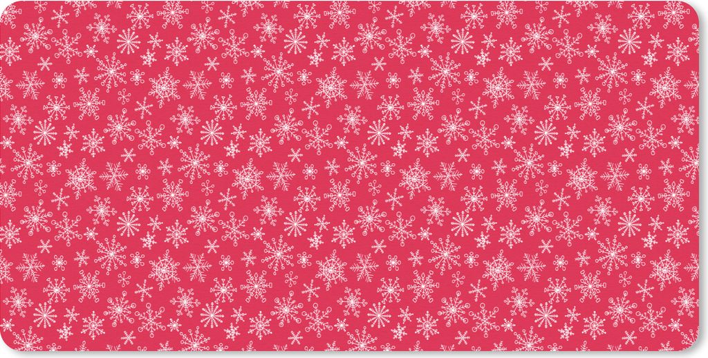 MuchoWow Mauspad Mousepad Schneeflocke - Rot - Weiß - Design 60x30 cm - Mousepads - Maus Mat - Pad - Mausunterlage - Nachhaltig