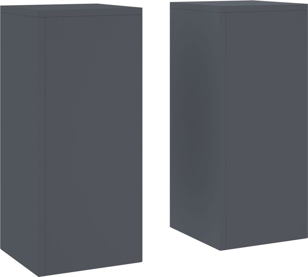 Möbel Outdoor-Pflanzensäulen 2 Stk. Anthrazit 24x24x55 cm Stahl - Beete 865815