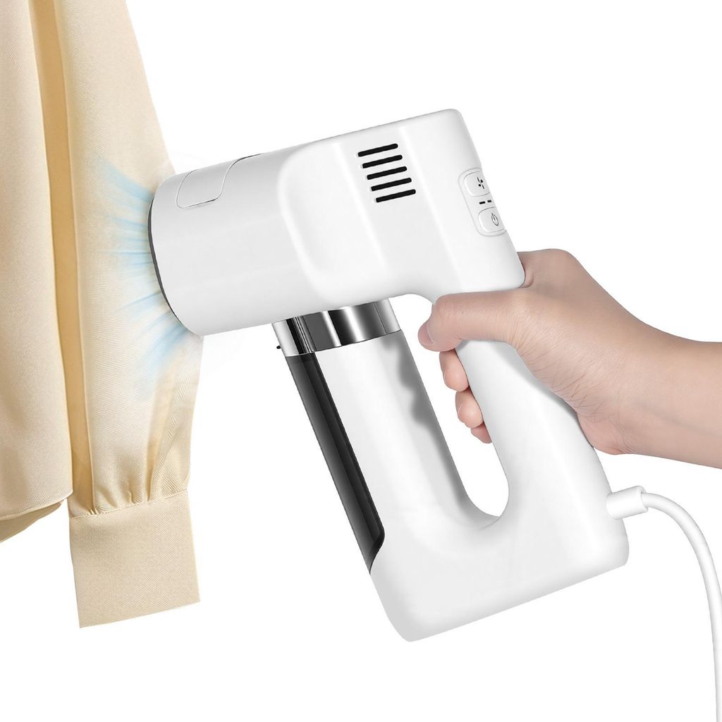 AIORBER Kompakter Hand-Dampfbügeleisen, 1200W Mini Dampfglätter mit 2-Stufen, 0.8L Aluminium, Trocken und Feucht, für Haushalt und Reisen – Weiß