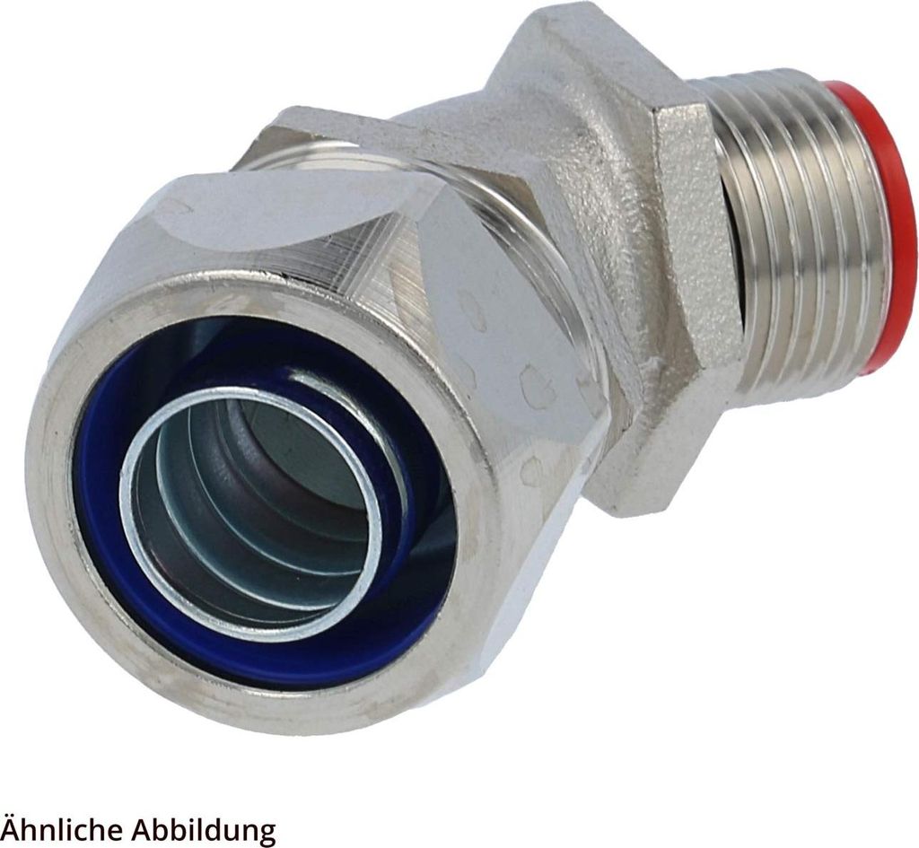 FLEXA EW 45-M Metallverschraubung 45 Grad Bogen Gewinde M20x1,5 für Schlauch-Außendurchmesser 21,0mm - 1/2 Zoll für