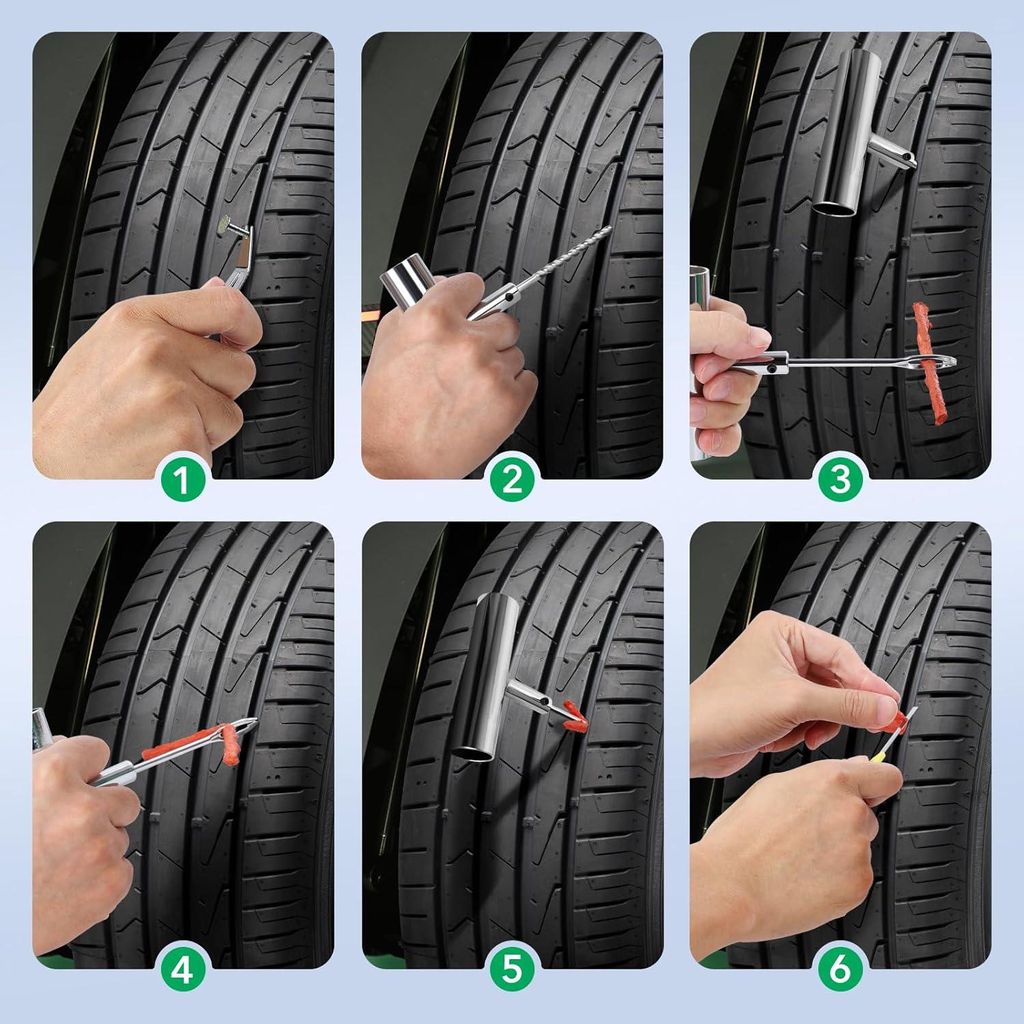 Reifenreparaturset Auto - Reifenreparatur Set - Reifen Reparaturset Auto - Autobereifung Reparatur - Reifenreparaturkit - Autobereifung Reparatur -...