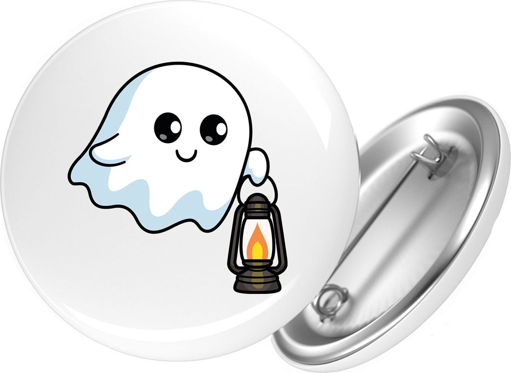 Huuraa Button Geist Comic 25mm rund mit Sicherheitsnadel Produktbild 