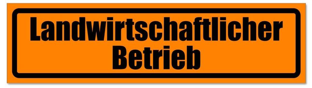 Kiwistar - Autoaufkleber - Orange - Schwarz - 20 x 5,3 cm - Landwirtschaftlicher Betrieb invertiert - Hinweis Aufkleber Sticker für Auto, Kfz, Fah...