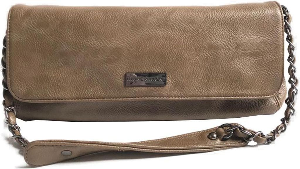 More & More Handtasche Damen Clutch Kunstleder Taupe 50266-7900