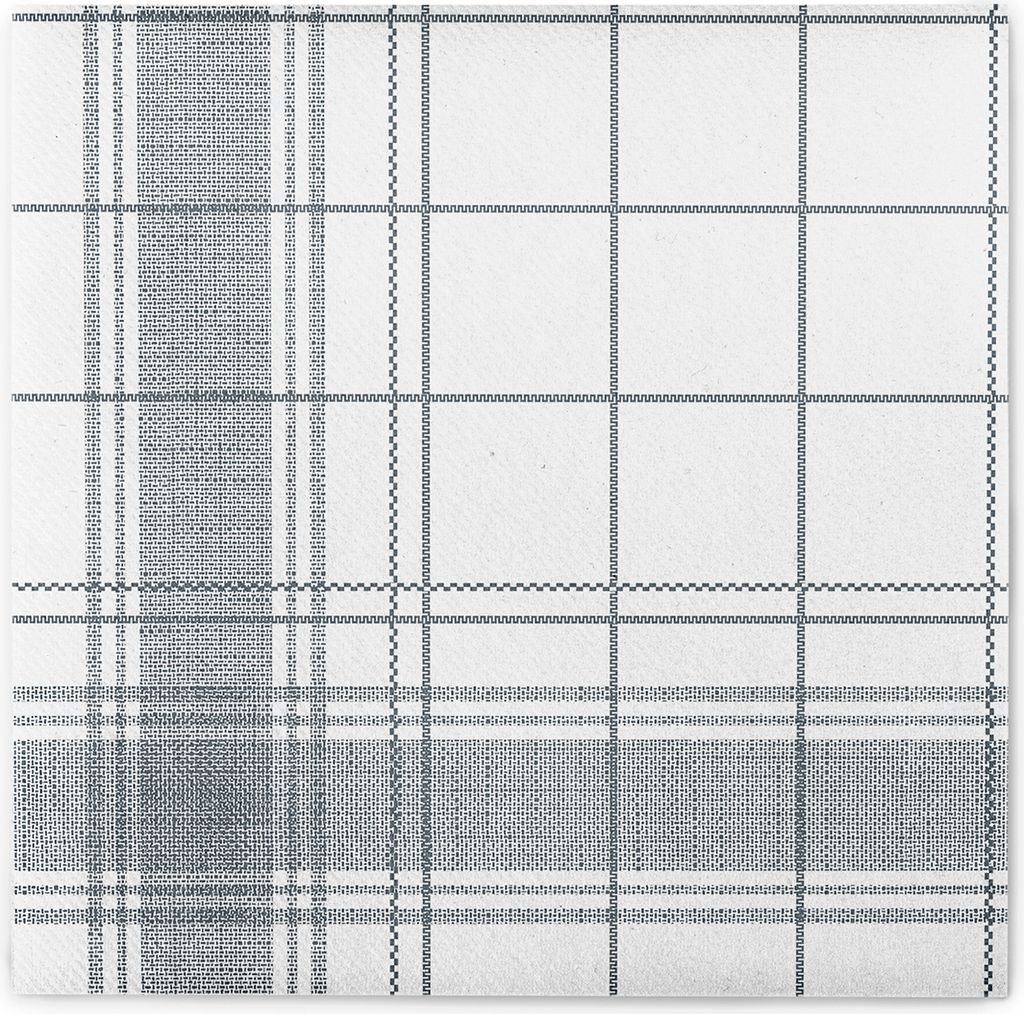 XL Airlaid Serviette Nadeem in Grau, 48 x 48 cm, 50 Stück - Mank - Leinenstruktur Gitterstreifen