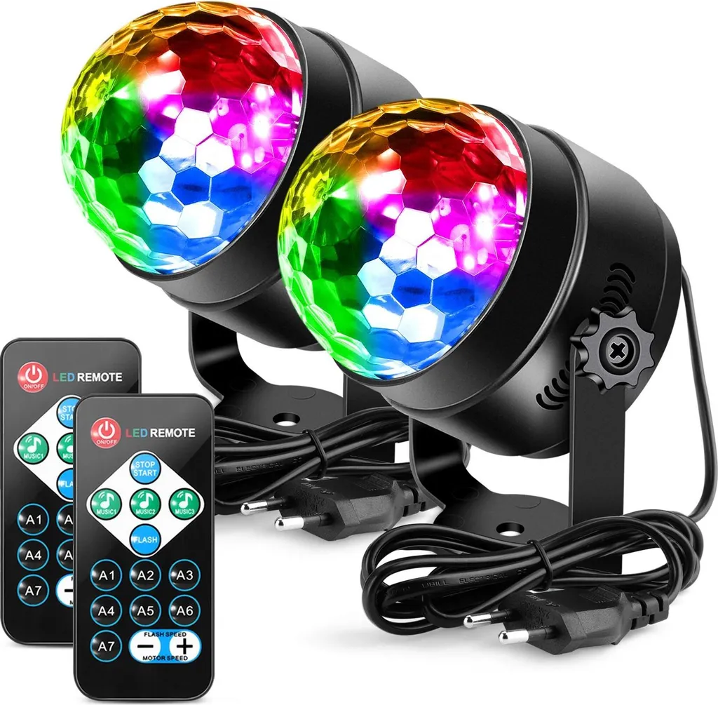 Kit 2 Luci Party LED RGB - Atmosfera Discoteca in Casa 7 Colori