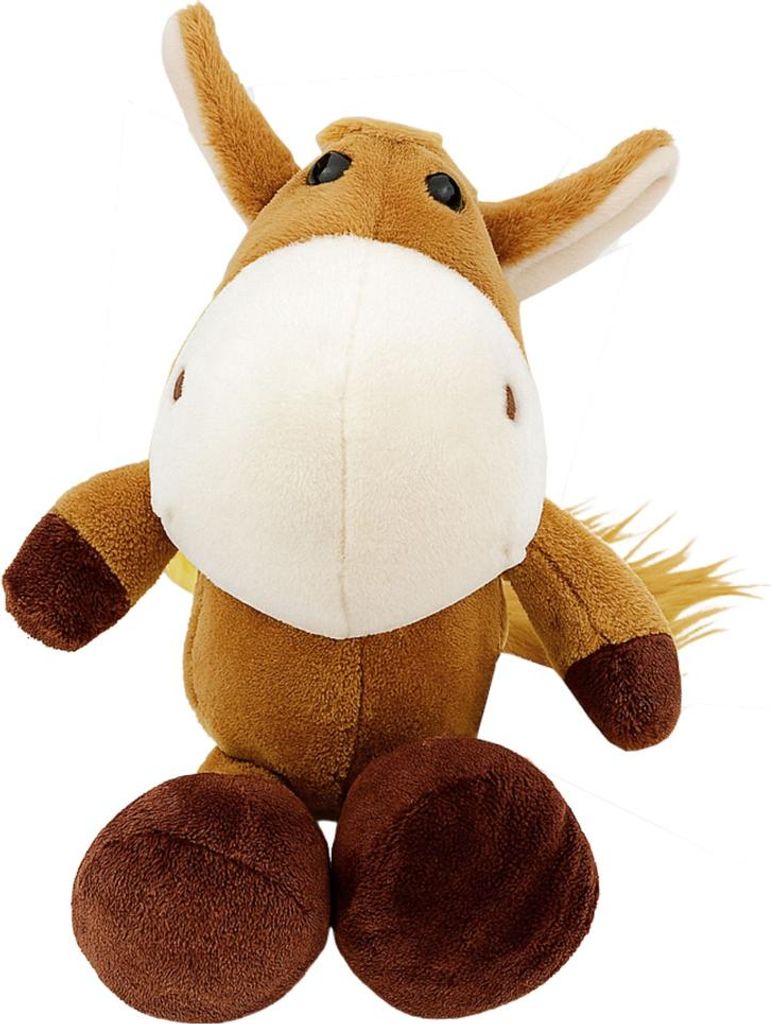Plüsch-Maskottchen Kuschelpferd Mit Saugnapf Braun 23 X 12 Cm