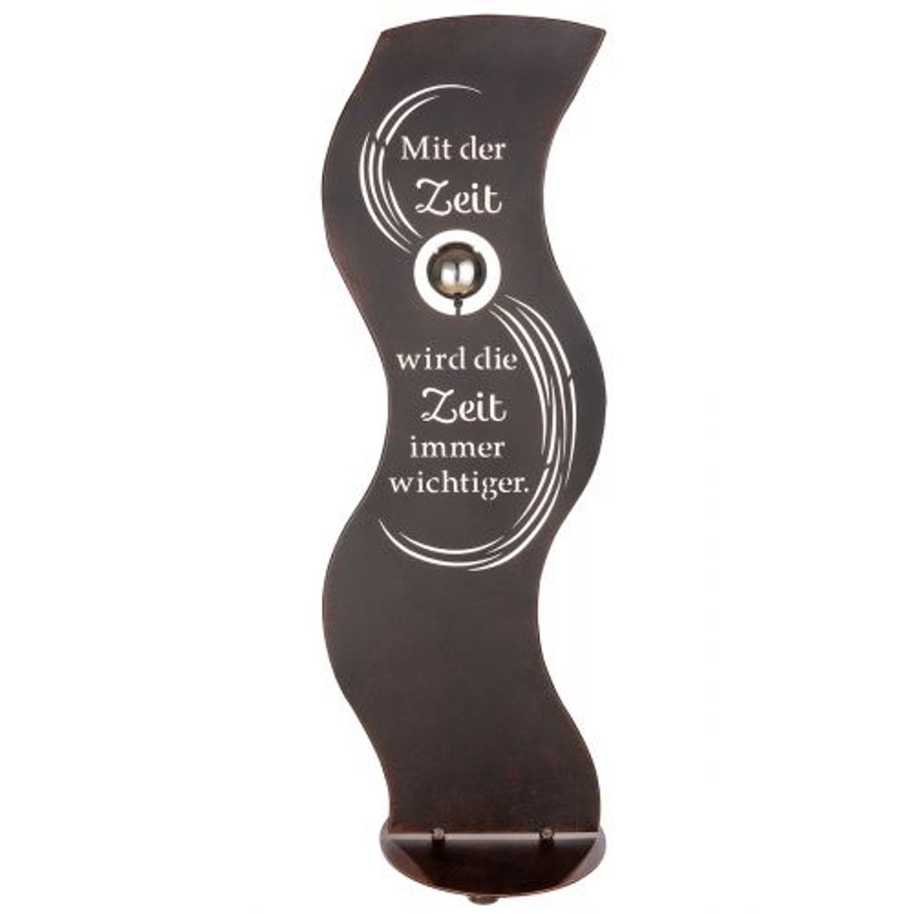 Gilde Standrelief, Welle, "Zeit", Spruch, Metall, braun, VE Produktbild 