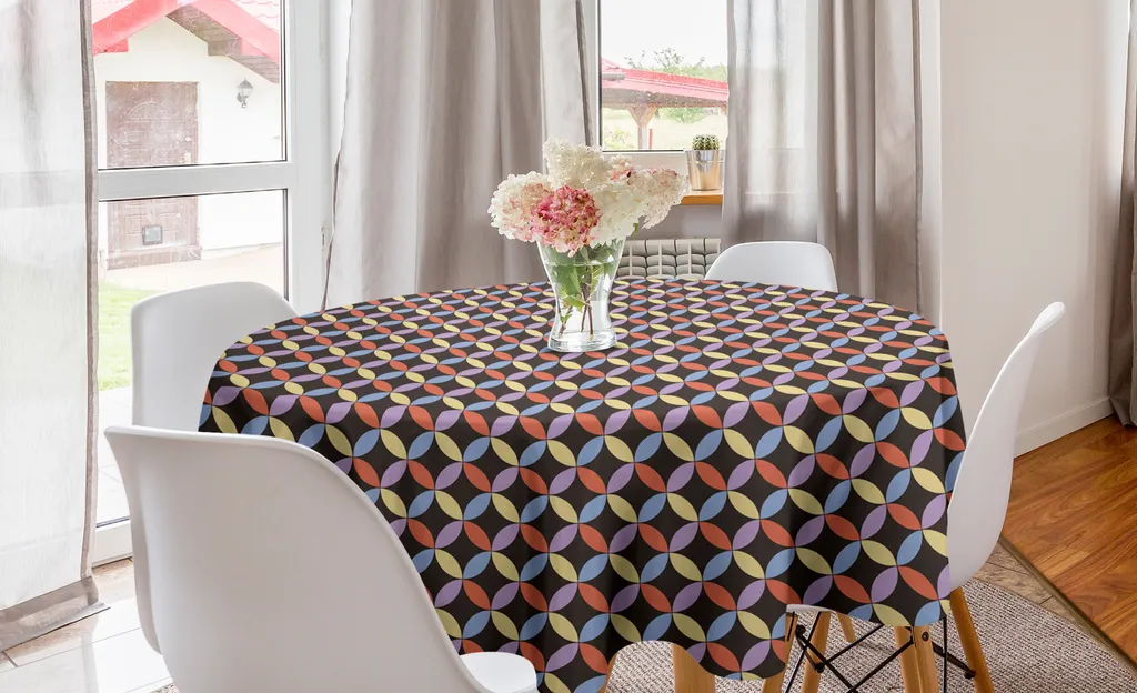 Tovaglia 150cm Rotonda Retro Art - Perfetta per Feste e Buffet