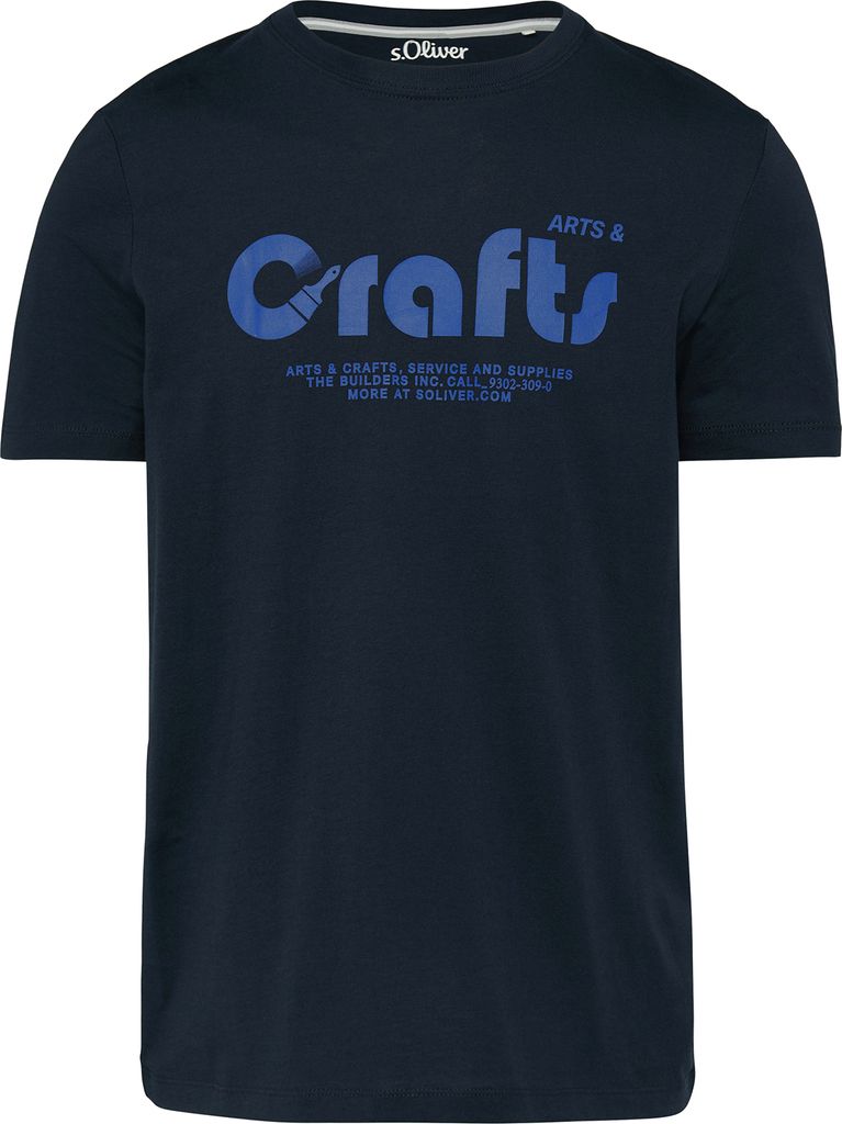 s.Oliver T-Shirt navy XXL Frontprint Arts&Crafts