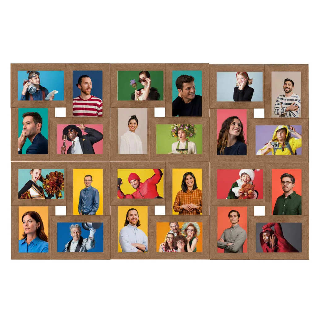 Cadre Photo Collage 24 Photos 13x18 cm : Regroupez vos Souvenirs en MDF