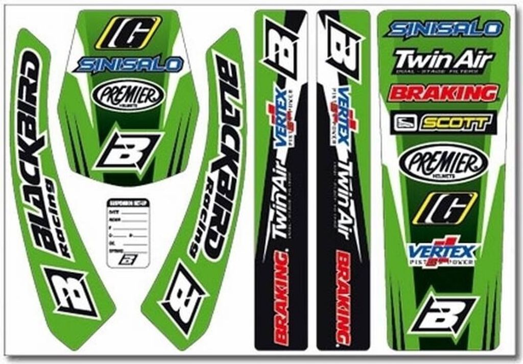 Aufkleber Set Blackbird Racing / SCOTT / Twin Air / VERTEX