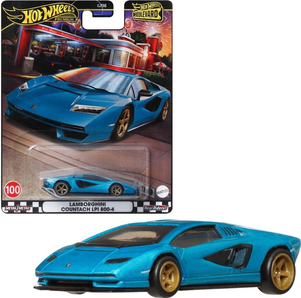 A Hot Wheels Boulevard die-cast car in its packaging, with a separate image of the car below.