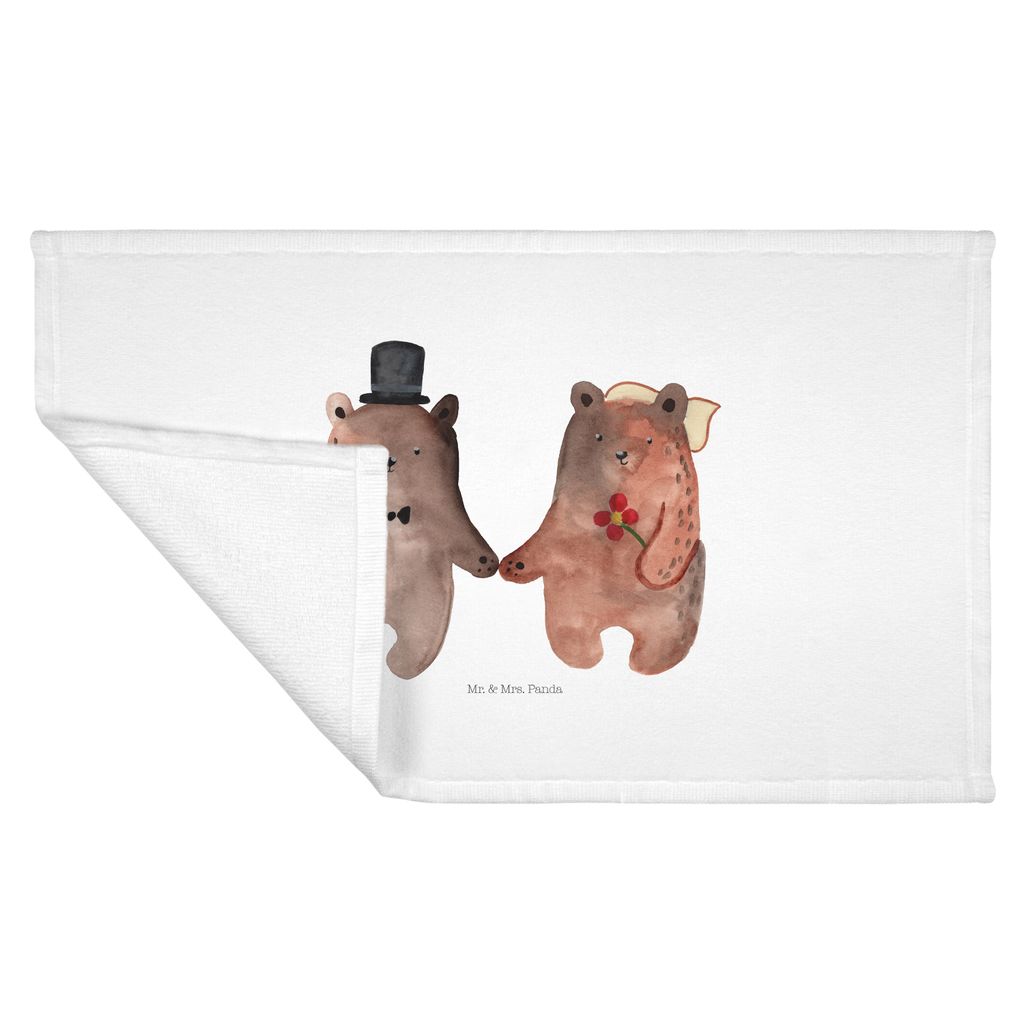 Mr. & Mrs. Panda Handtuch Bär Heirat - Weiß - Geschenk, Flauschtuch, kleines, 50x100, baumwolle, Verheiratet Heirate Hochzeit Hochzeitsgeschenk H...