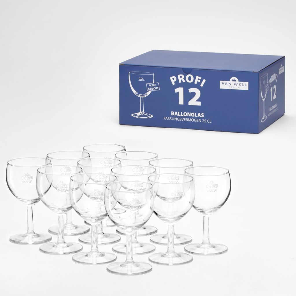 Weingläser Profi 0,2 l geeicht 12er-Set – Van Well –