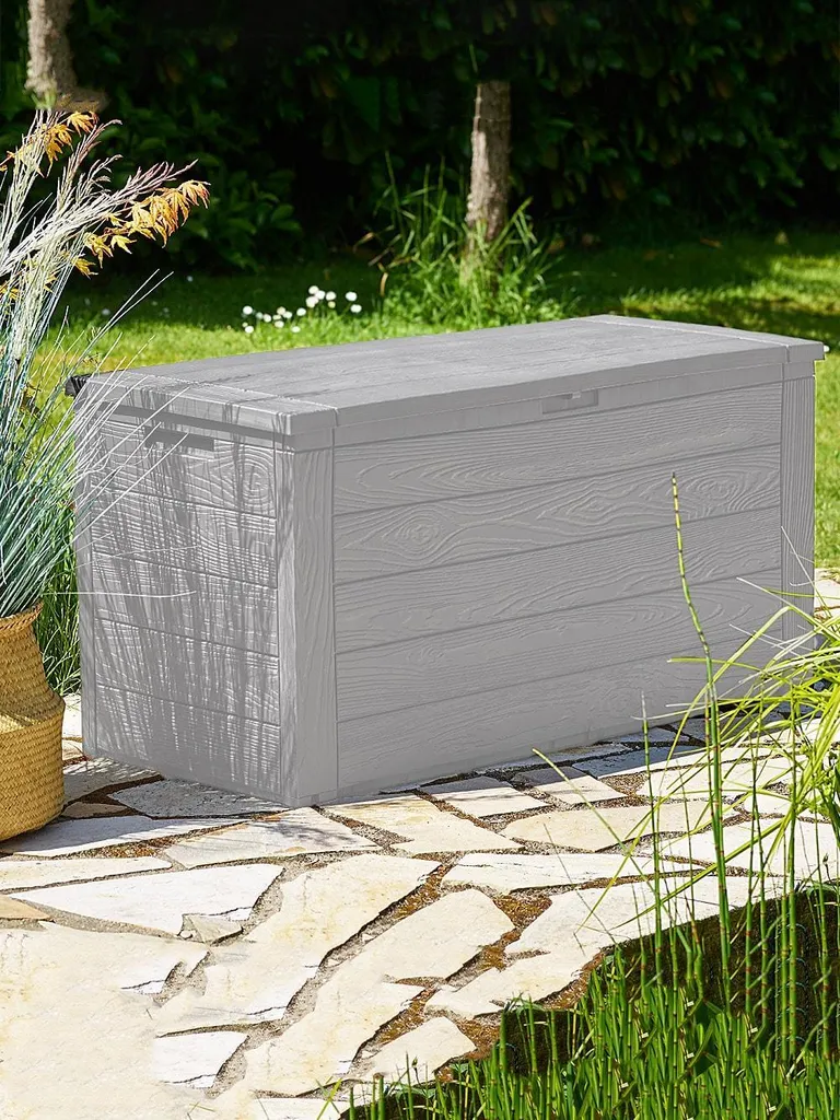 Boîte de rangement jardin 280 L en plastique gris anthracite robuste