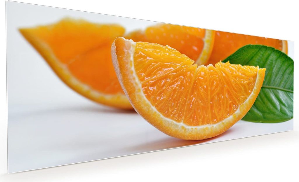 Küchenrückwand Spritzschutz Glas mit Motiv Orangenscheiben 40 x 40 cm