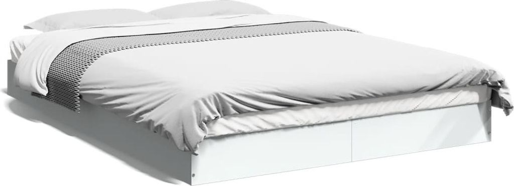 vidaXL Rama łóżka biała 140x200 cm materiał drewnopochodny Zdjęcie produktu 