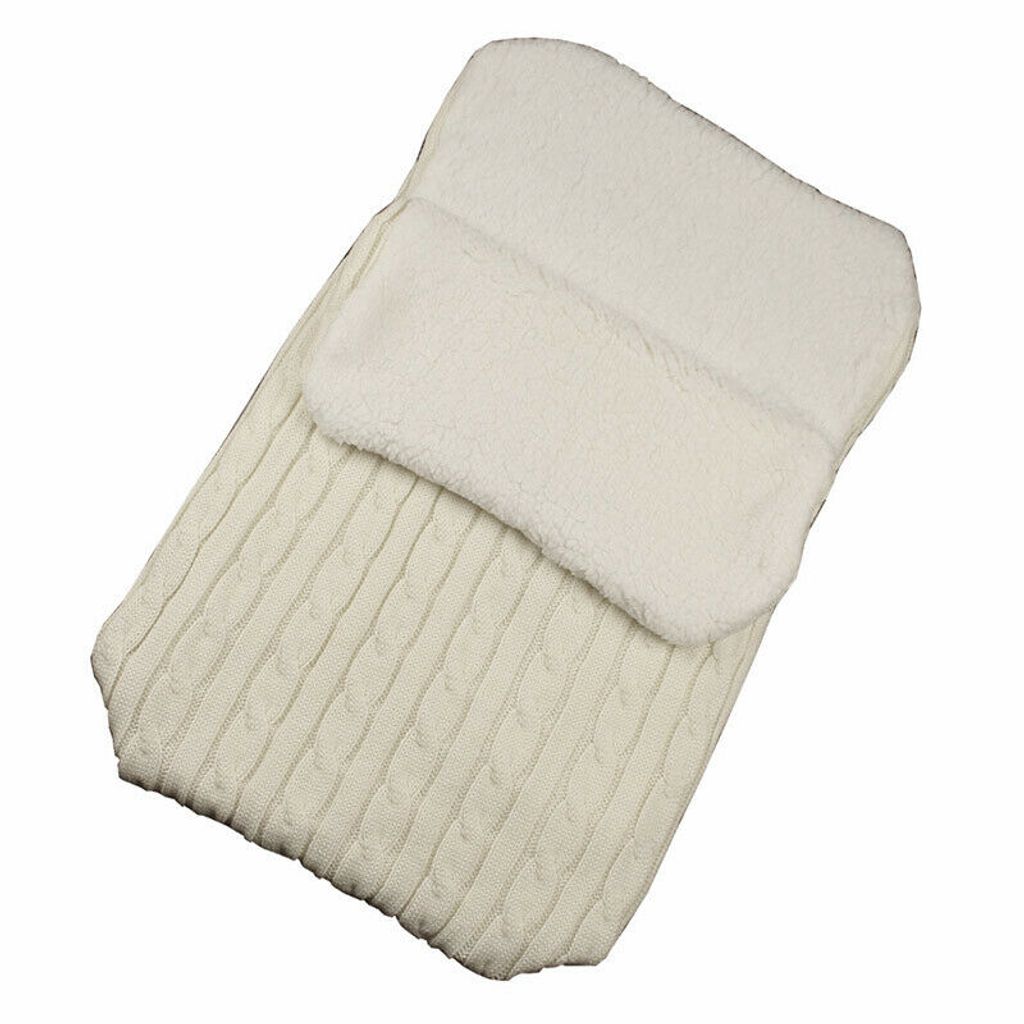 Baby Wickeldecke Außensack Schlafsack Pucksack Babydecke Kaschmir für 0-8 Monate Weiß