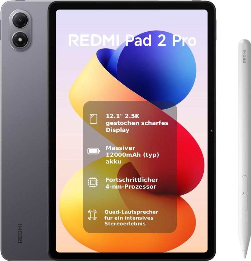 Redmi Pad 2 Pro 12,1 Zoll, 128 GB, Graphite Gray Produktbild 