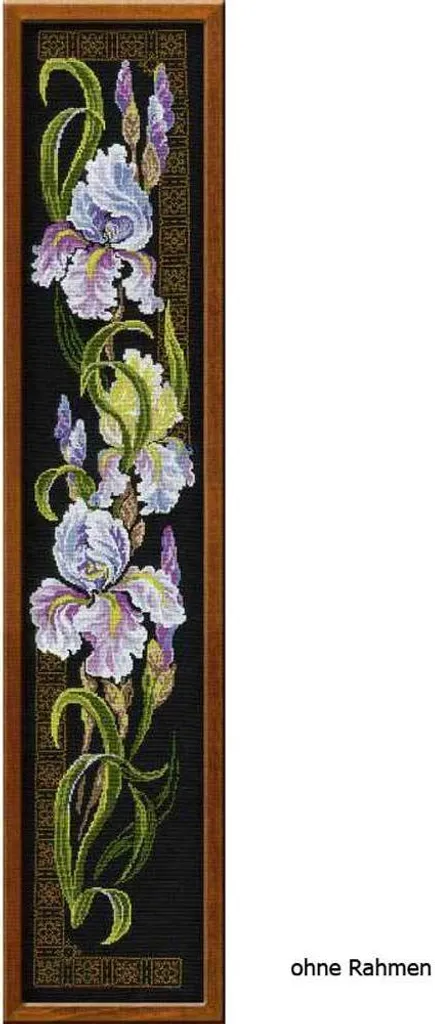 Broderie Riolis Irises : Kit Point Compté avec Fils Laine et Acrylique