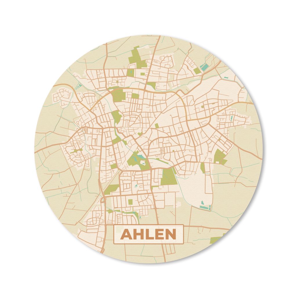 MuchoWow Mauspad Mousepad Karte - Ahlen - Vintage - Stadtplan 30x30 cm - Mousepads - Maus Mat - Pad - Mausunterlage - Tischunterlage - Schreibtis...