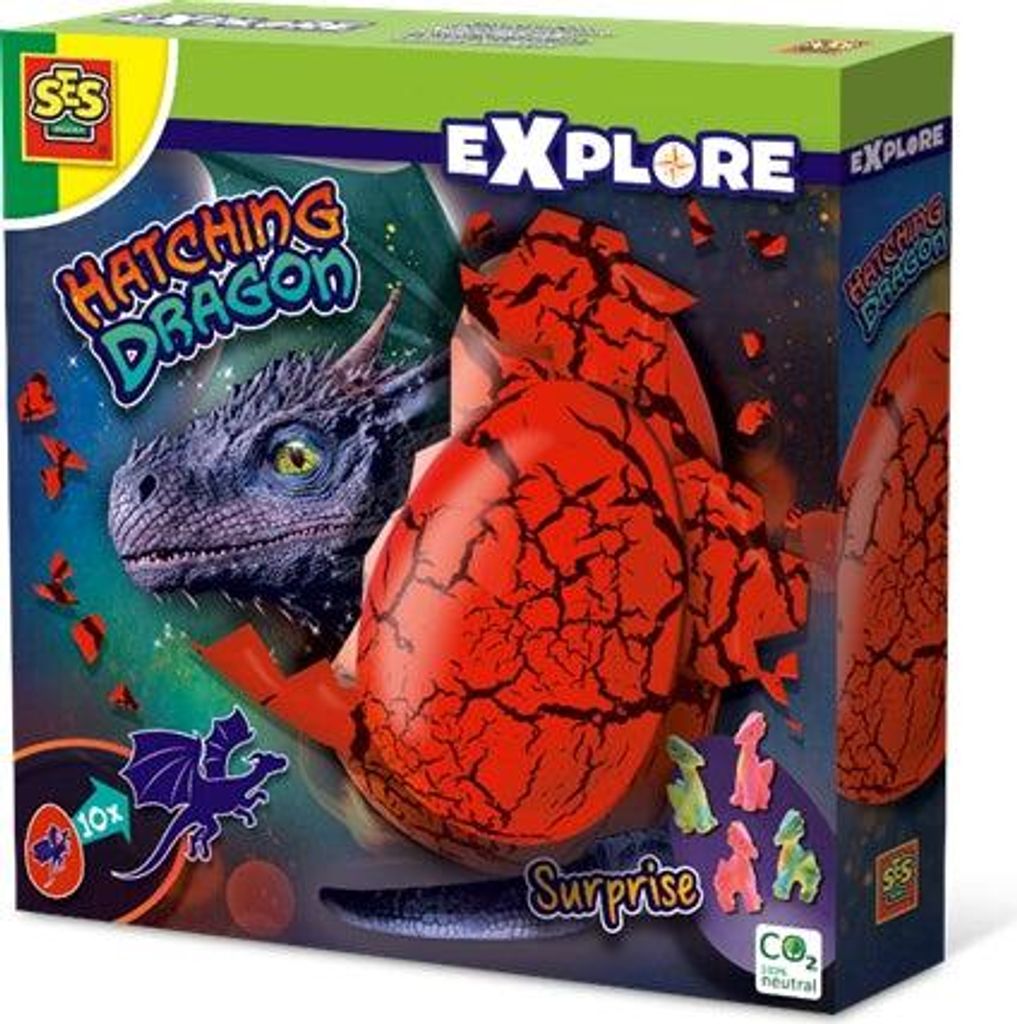 SES Schlüpfender Überraschungsdrache Spielzeug zum Ausbrüten in Wasser für Kinder