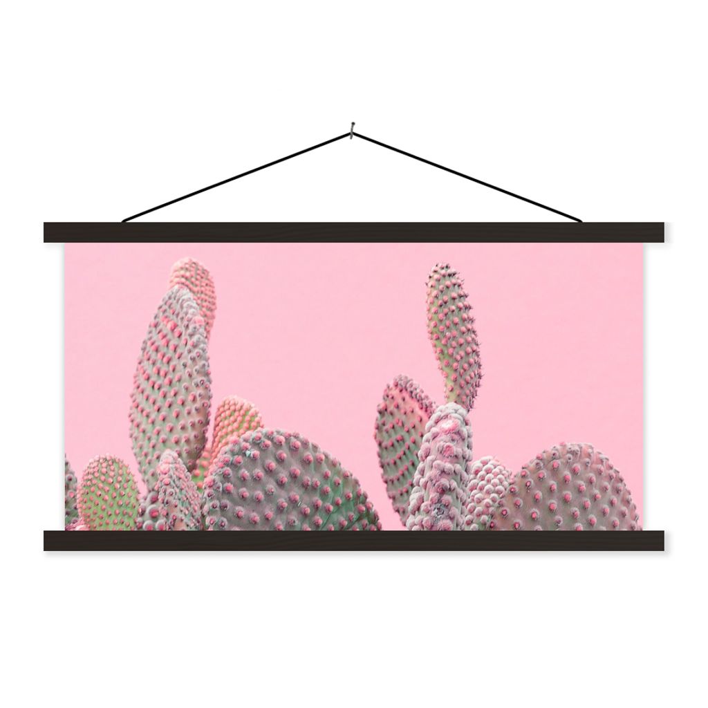 MuchoWow Textilposter Kaktus - Pflanzen - Sommer 150x75 cm mit schwarzem Rahmen - Posterleiste