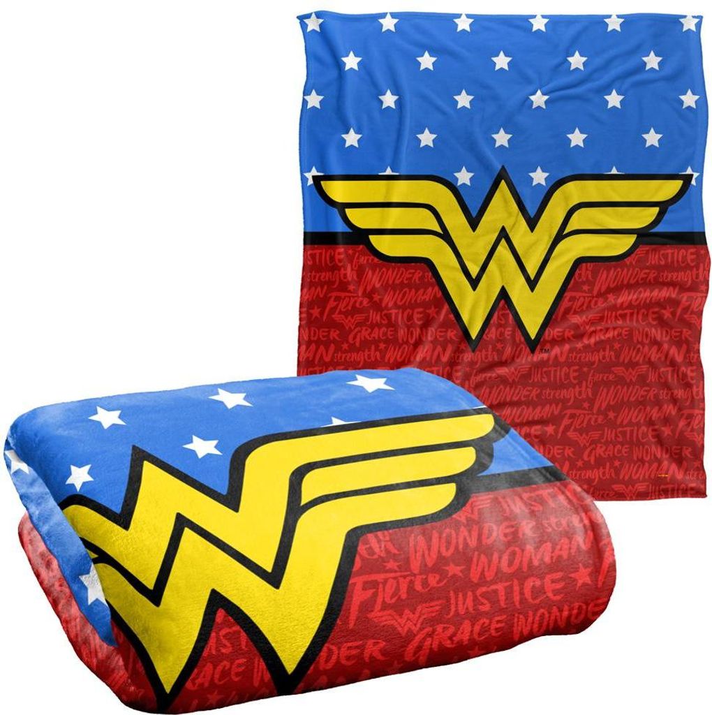 Wonder Woman - Logo Decke, Seidig, Supersoft TV23688 (Einheitsgröße) (Rot/Blau)