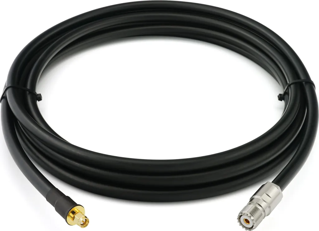 cavo coassiale UHF da SMA maschio a SO239 da 30 m - Cavo di prolunga SMA maschio / SO-239 resistente alle intemperie 8D-FB a bassissima perdita - Cavo PL a bassa perdita per antenne radio CB HAM Radio SWR Radio amatoriali - 4