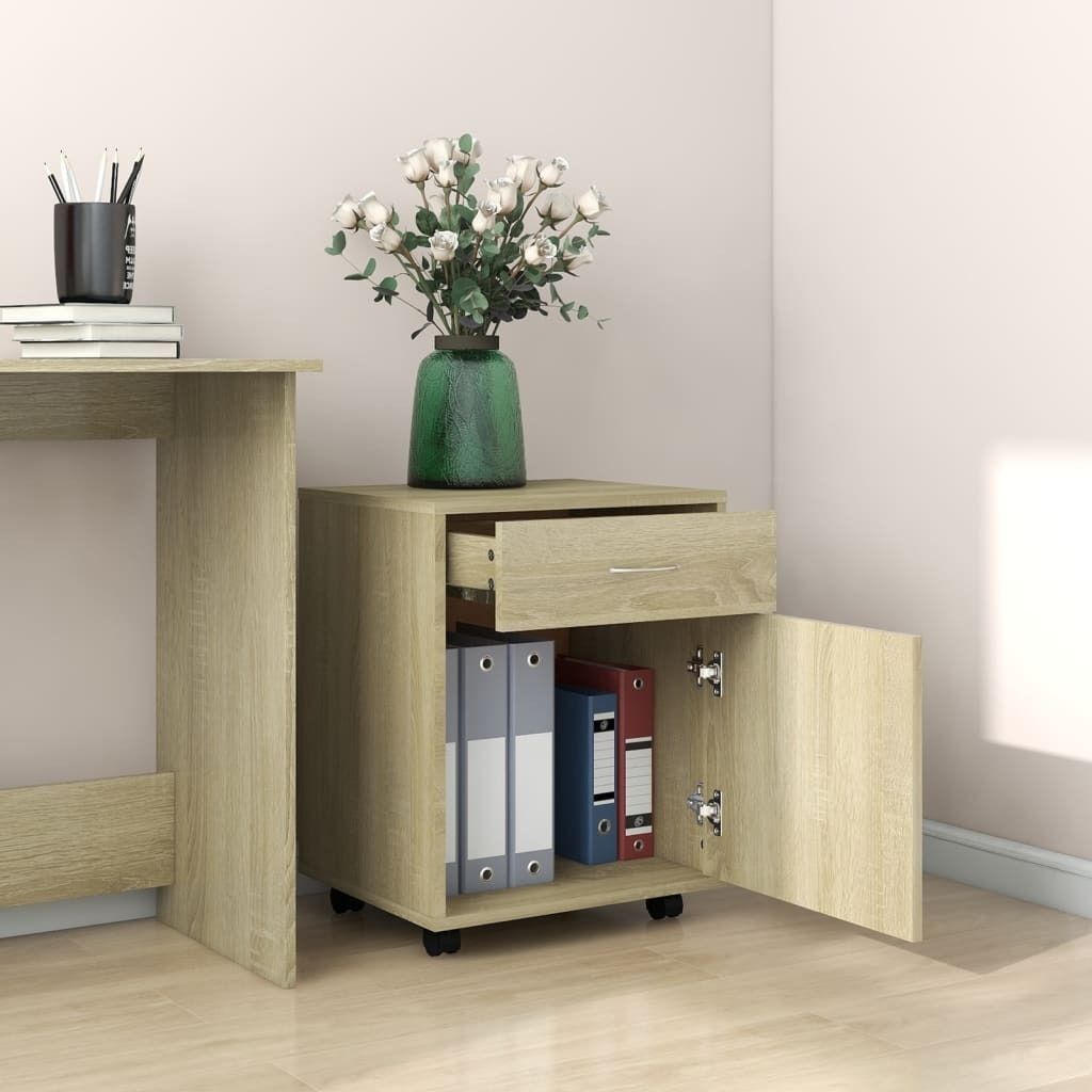 vidaXL Szafka na kółkach dąb sonoma 45x38x54 cm materiał Zdjęcie produktu 2