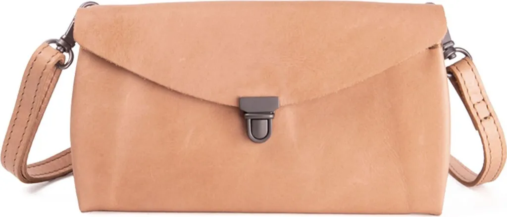 Harold's Borsa Vintage Fold Clutch Pelle Camel Marrone Scontata