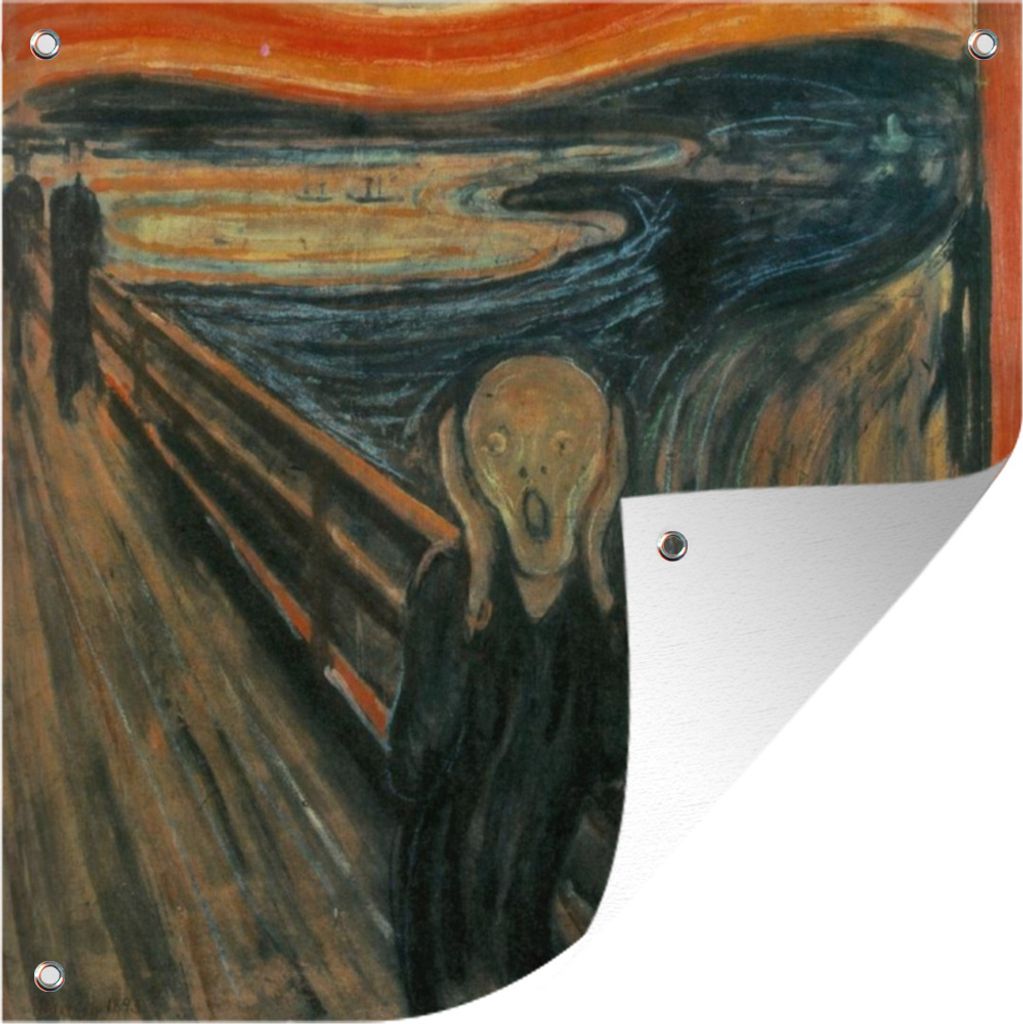 MuchoWow 100x100 cm Outdoor-Poster Gartendeko Sichtschutz Garten Poster für den Garten Der Schrei - Edvard Munch