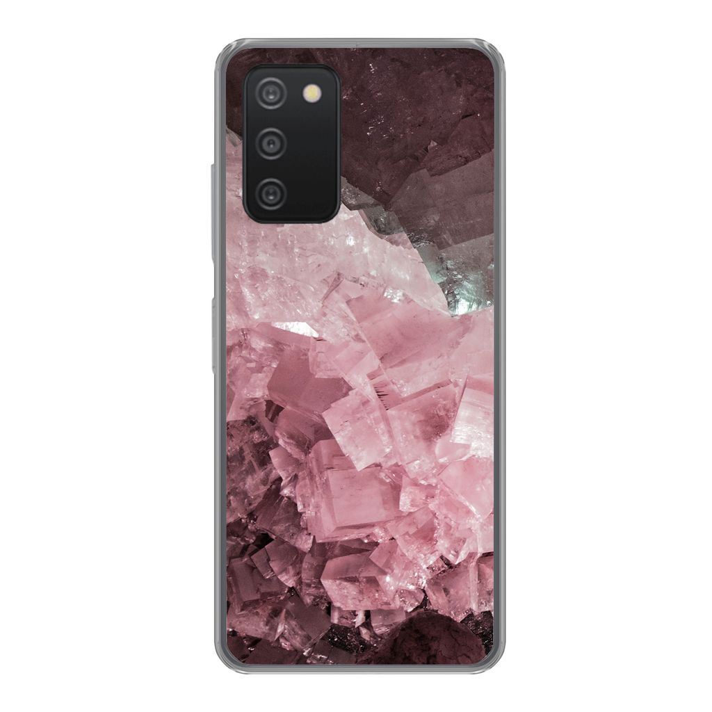 MuchoWow Handyhülle Schutzhülle Hülle für Samsung Galaxy A53 5G Naturstein - Rosa - Kristall Silikon Softcase Handy Hülle - Schutzabdeckung