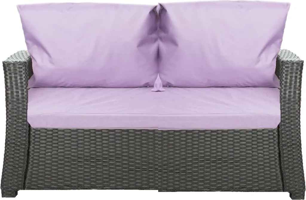 Cuscini Divano Rattan Viola Chiaro 112x60 | Set Esterno 2 Posti