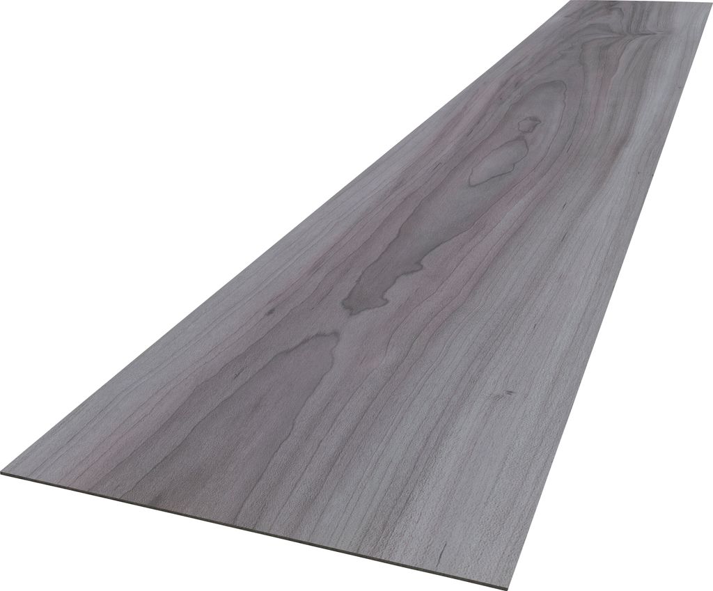 A single vinyl plank with a wood grain pattern is shown against a white background.