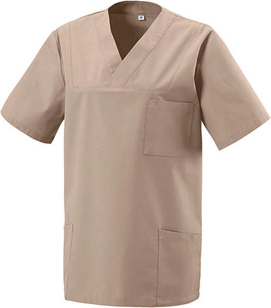 Casaque médicale à enfiler, unie, manches courtes, col V, Image du produit 