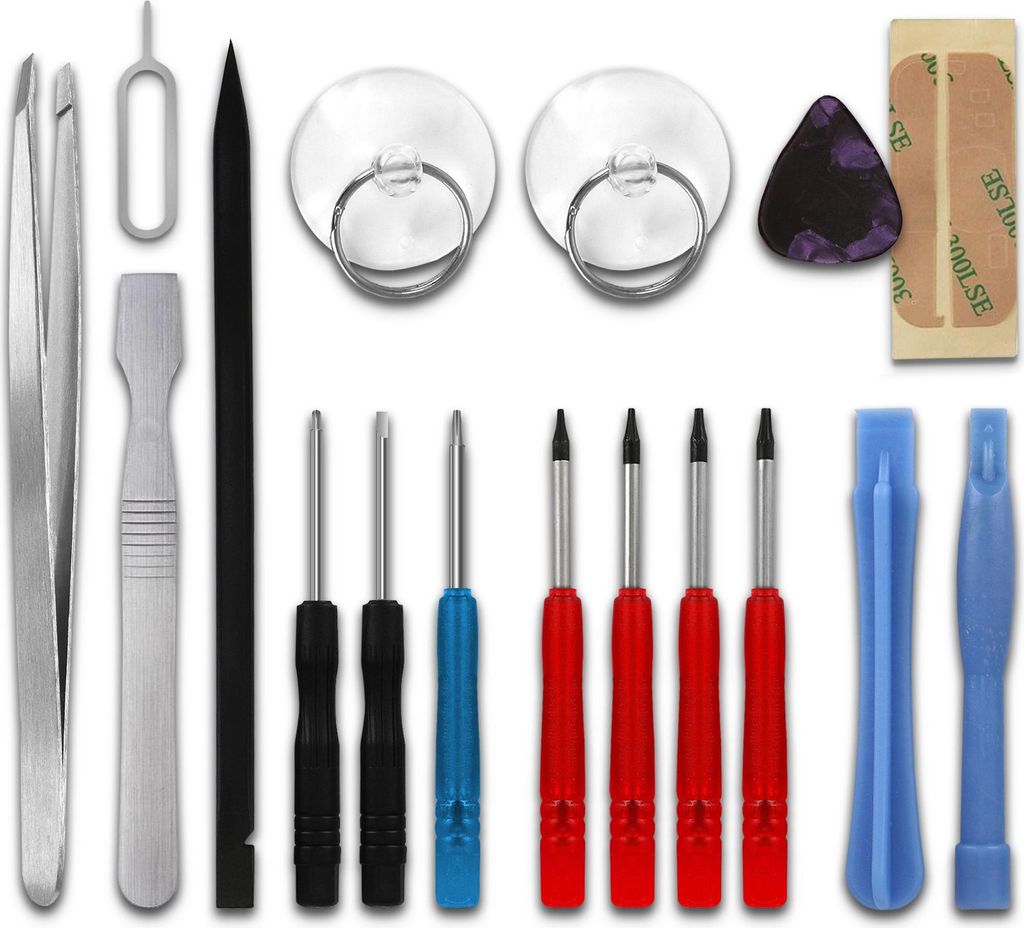 Feinwerkzeug Set / Schraubendreher Set 17 teilig für Akkuwechsel, Reparatur von Smartphones, Tablets und Notebook - Torx, Pentalobe Schraubendrehe...